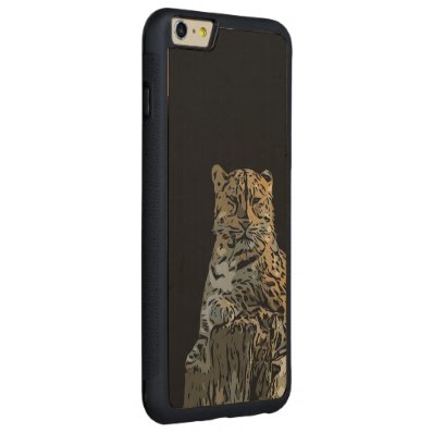 Beautiful Abstract Tiger Black Background Carved® Maple iPhone 6 Plus Bumper Case