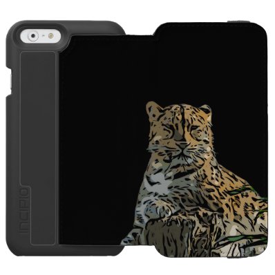 Beautiful Abstract Tiger Black Background iPhone 6/6S Wallet Case