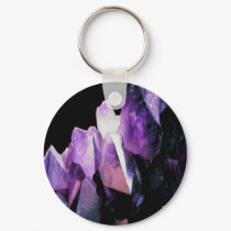 Beautiful amethyst crystals, keychain