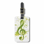 Beautiful and cool music notes with splatter luggage tags