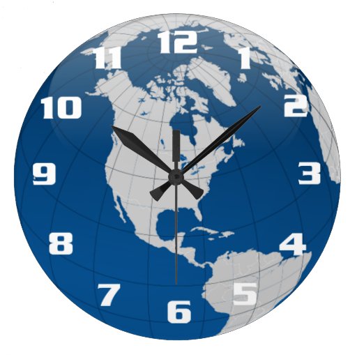 Beautiful and unique Earth and the globe Large Clock Zazzle