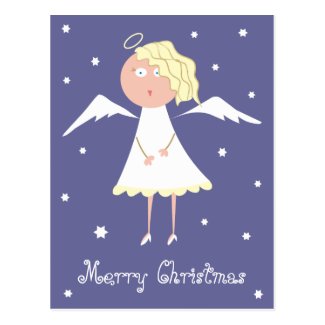 Beautiful Angel and Stars Lovely Xmas Postcards