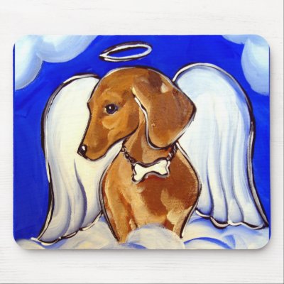 "Beautiful Angel Dachshund MousePads" by Art_by_Joanne