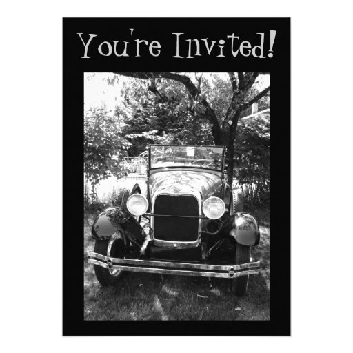 Beautiful Antique Car Photo Invite