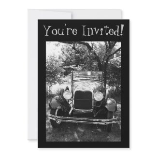Beautiful Antique Car Photo Invite invitation