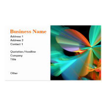 Beautiful Aqua Orange Petals Fractal Art Business Business Card Templates