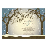 Beautiful Arched Winter Trees Wedding Invitations