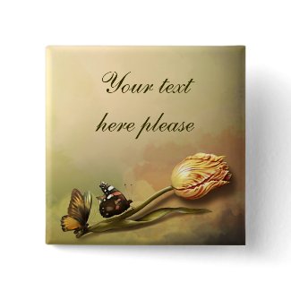 beautiful artistic vintage tulip button