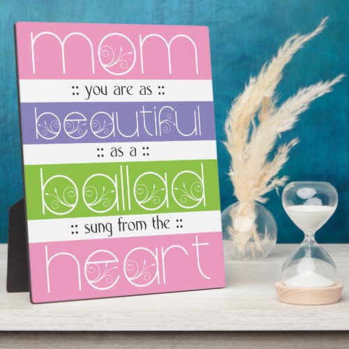 Beautiful as a Ballad - Mother's Day Gift Plaque fuji_plaque