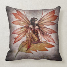 Beautiful Autumn Fairy Pillow by Molly Harrison