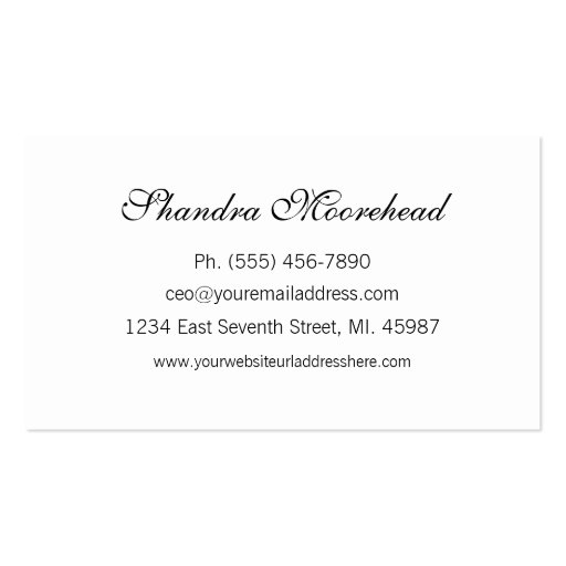 Beautiful Azure Beauty Consultant Business Card (back side)