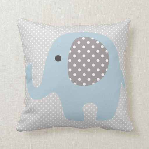 Beautiful Baby Blue Elephant Throw Pillow Zazzle