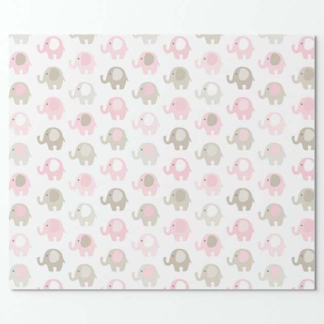 Beautiful Baby Elephant Pattern Wrapping Paper