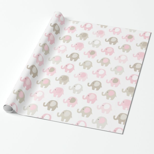 Beautiful Baby Elephant Pattern Wrapping Paper