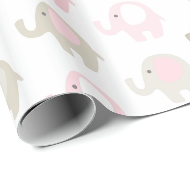 Beautiful Baby Elephant Pattern Wrapping Paper 3/4