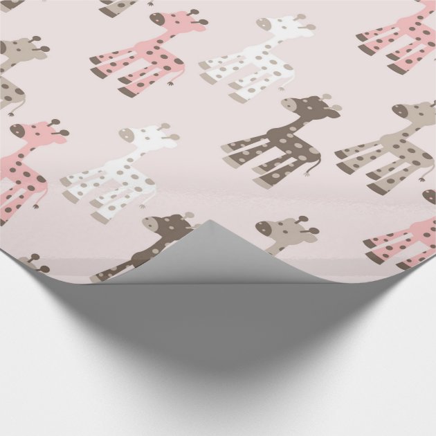 Beautiful Baby Pink Giraffe Wrapping Paper 4/4