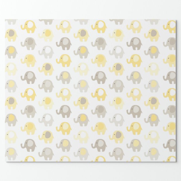 Beautiful Baby Yellow Elephant Wrapping Paper 2/4