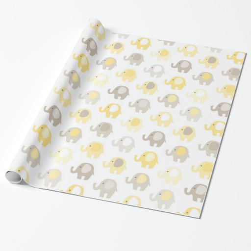 Beautiful Baby Yellow Elephant Wrapping Paper | Zazzle