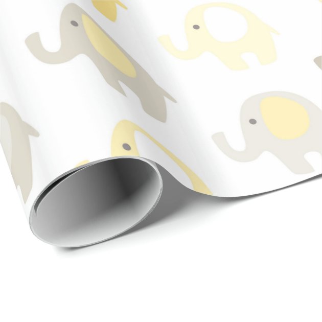 Beautiful Baby Yellow Elephant Wrapping Paper-2