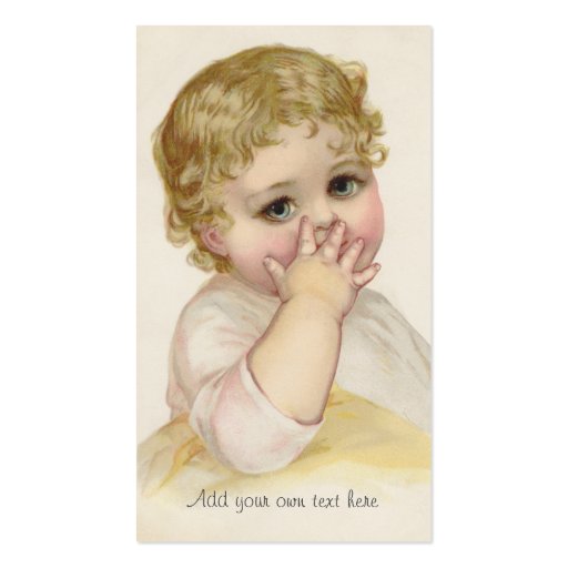Beautiful Baby's Kiss Vintage Illustration Business Cards (front side)