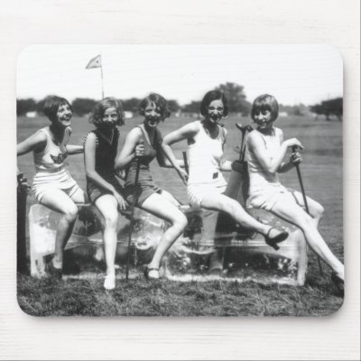 Beautiful Bathing Beauties On Ice Mousepad by fotoshoppe