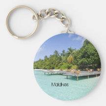 Beautiful beach in maldives key chain