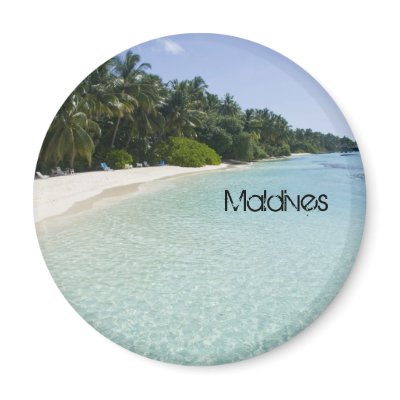 Beautiful beach in maldives fridge magnet by hofred_us