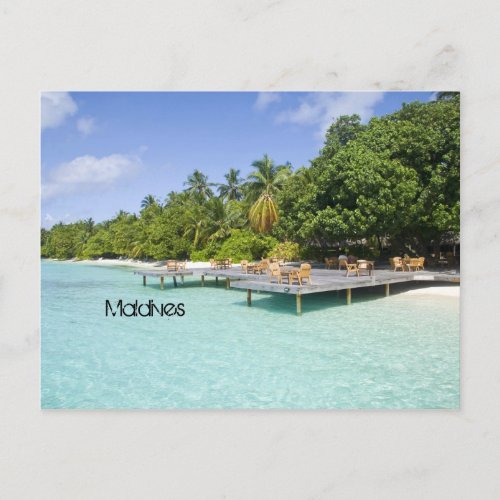 Beautiful beach in maldives postcard