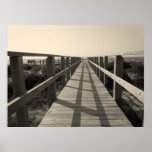 Beautiful "Beach Walk in Sepia" Poster