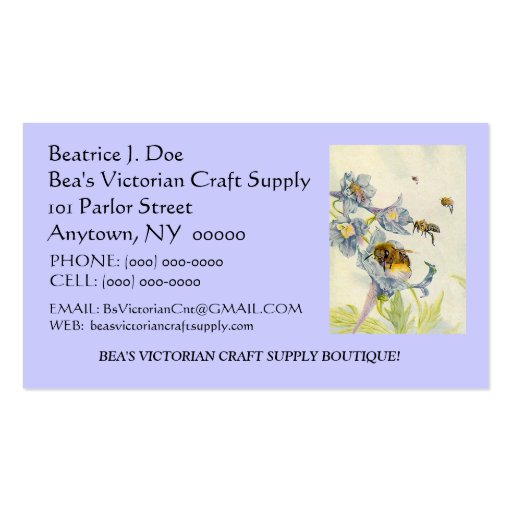 BEAUTIFUL BEES ON FLOWERS ~ BUSINESS ~CONTACT CARD BUSINESS CARD