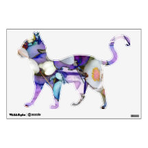 Beautiful Begonias Cat Wall Decal