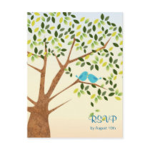 Beautiful Bird Tree Reply Card Post Card