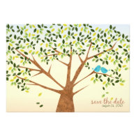 Beautiful Bird Tree Save the Date Personalized Announcements