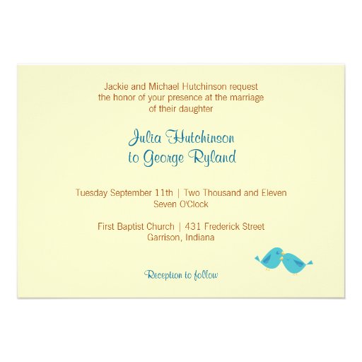 Beautiful Bird Tree Wedding Invitation