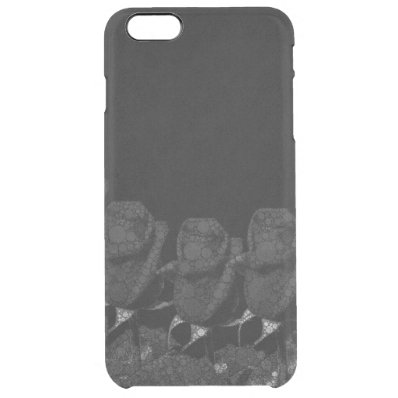 Beautiful Black Abstract Roses Clear iPhone 6 Plus Case