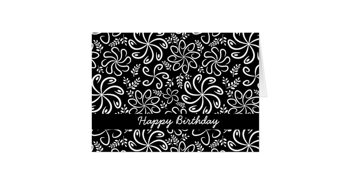 Beautiful black and white Birthday Card | Zazzle