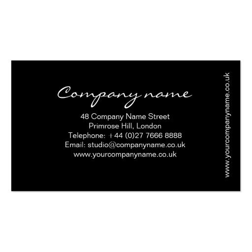 Beautiful black and white Business Card (back side)