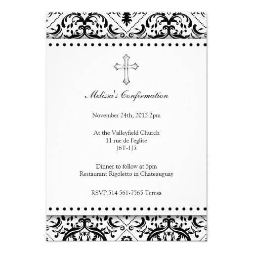 Beautiful Black and White Vintage Damask Invites