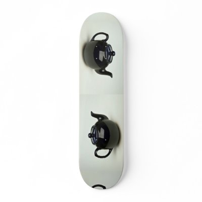 Beautiful black colored teapot skateboard deck by inspirelove