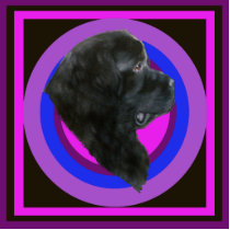 Beautiful Black Newfoundland Profile photo sculptures