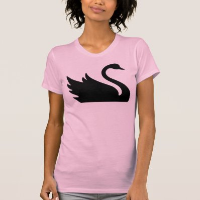 Beautiful Black Swan Bird Print Tshirts
