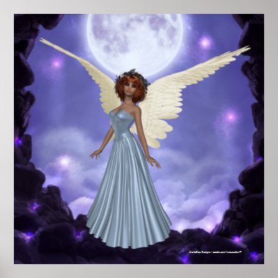 Beautiful Blue Angel Print by mrssocolov4