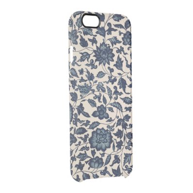 Beautiful Blue Asian Floral Clear iPhone 6/6S Case