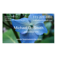 beautiful blue big leaf hydrangea flower business card template