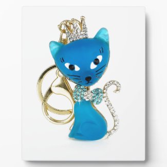 Beautiful blue cat design display plaque