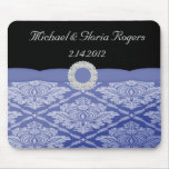 Beautiful Blue Damask Set Mouse Pad
