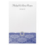 Beautiful Blue Damask Custom Stationery