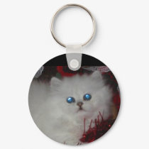Beautiful Blue Eyes Cat Keychain by dizzypixels Beautiful Blue Eyes Cat Keychain