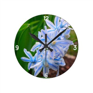 Beautiful Blue Flower Clock