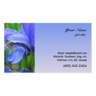 beautiful blue iris flowers business card template